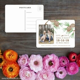 Timberline Save The Date Postcard With Back