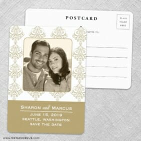 Sorrento Save The Date Wedding Postcard Front And Back