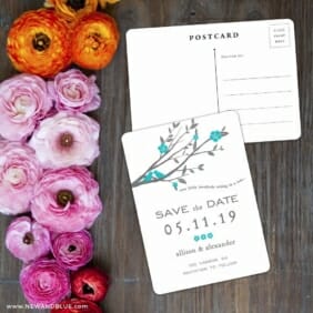 Songbird Save The Date Postcard With Back