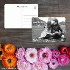 Paris Save The Date Postcard With Back