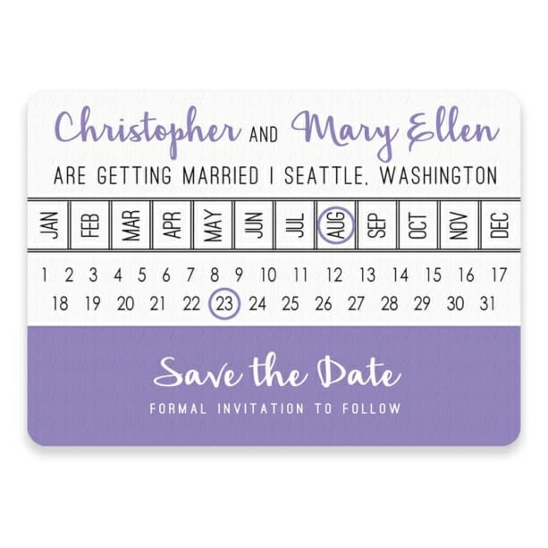 Modern Calendar Save The Date Postcards