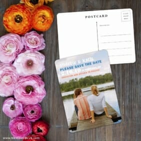 Mirror Lake Save The Date Postcard With Back