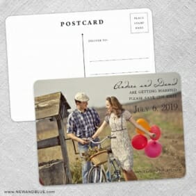 Love Her Madly Save The Date Wedding Postcard Front And Back