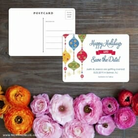 Jingle Bells Save The Date Postcard With Back