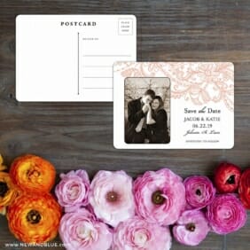 Jalousie Save The Date Postcard With Back