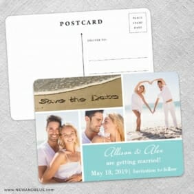 Imagine Save The Date Wedding Postcard Front And Back