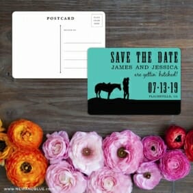 Hitched Save The Date Postcard With Back