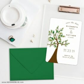 Wedding Tree Save The Date Cards And Optional Color Envelopes