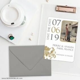Timeless Romance Save The Date Cards And Optional Color Envelopes