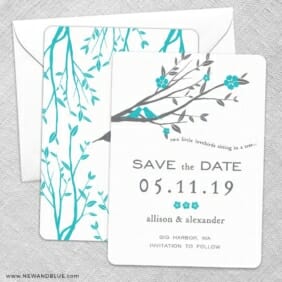 Songbird Save The Date Wedding Card