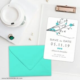 Songbird Save The Date Cards And Optional Color Envelopes