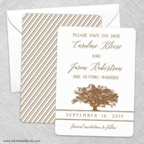 Oak Tree Save The Date Wedding Card