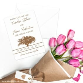 Oak Tree Save The Date Cards With Envelope