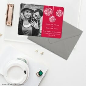 Noel Save The Date Cards And Optional Color Envelopes