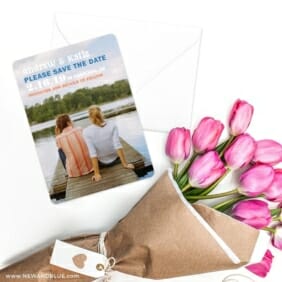 Mirror Lake Save The Date Cards With Envelope