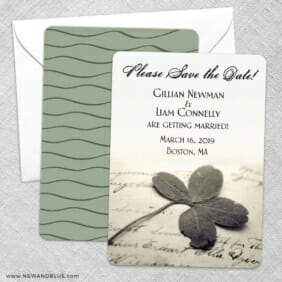 Lucky Clover Save The Date Wedding Card