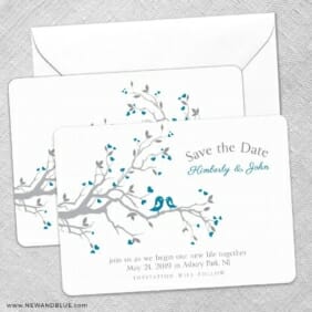 Love Birds Save The Date Wedding Card