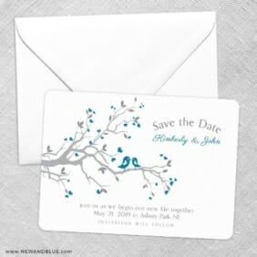 Love Birds Save The Date Party Card
