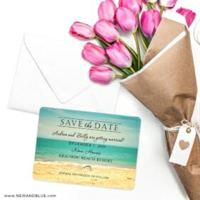 Kona Save The Date Cards With Envelope