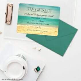 Kona Save The Date Cards And Optional Color Envelopes