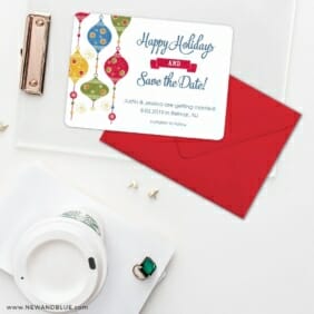 Jingle Bells Save The Date Cards And Optional Color Envelopes
