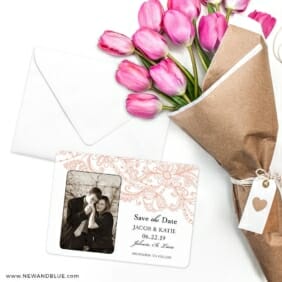 Jalousie Save The Date Cards With Envelope