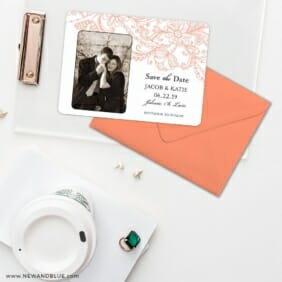Jalousie Save The Date Cards And Optional Color Envelopes
