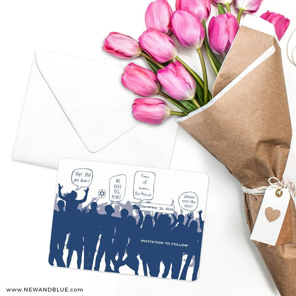 Big Celebration Bar / Bat Mitzvah Save the Date Cards