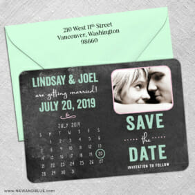Chalkboard Calendar 5 Save The Date With Optional Color Envelope1