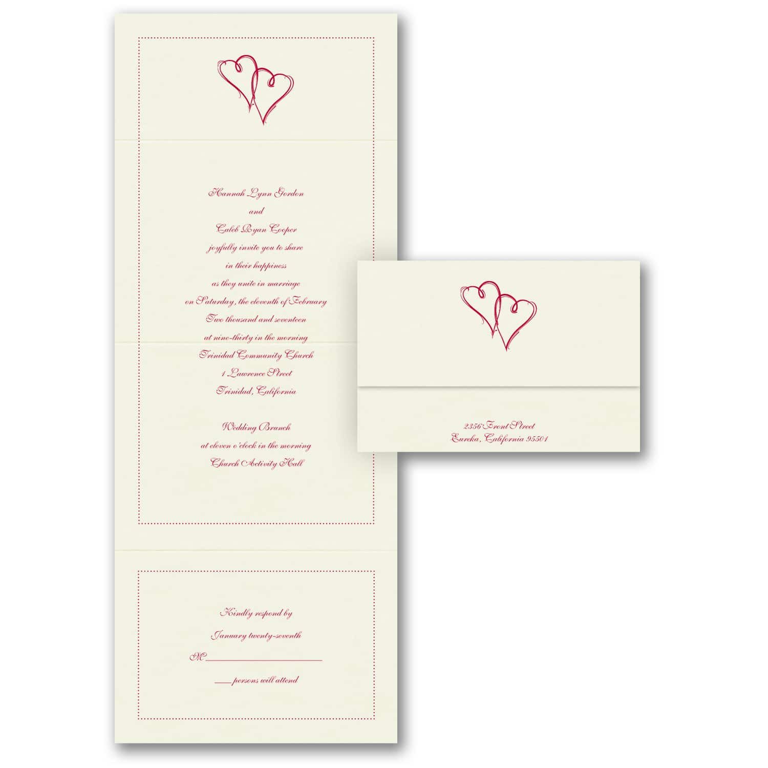Hearts | All In One Wedding Invitations, Seal and Send Wedding ...