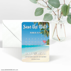 Beach Calendar 3 Save The Date Magnet With Envelope