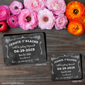 Chalkboard 2 Save The Date Magnet Classic And Petite Size1