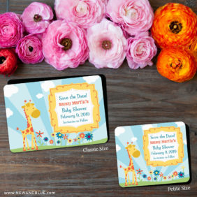 Giraffe 2 Save The Date Magnet Classic And Petite Size1