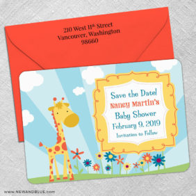 Giraffe 5 Save The Date With Optional Color Envelope1