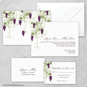 Grapevine 5 Wedding Invitation And Rsvp Card