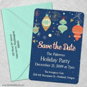 Holiday Merriment 5 Save The Date With Optional Color Envelope