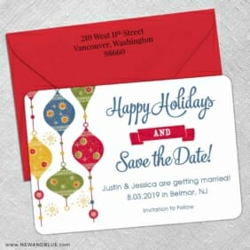 Jingle Bells 5 Save The Date With Optional Color Envelope