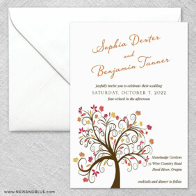 Lovely Leaves 2 Invitation And Envelope
