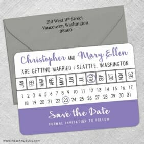 Modern Calendar 5 Save The Date With Optional Color Envelope