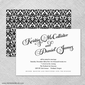 Romance 4 Invitation Shown With Back Printing