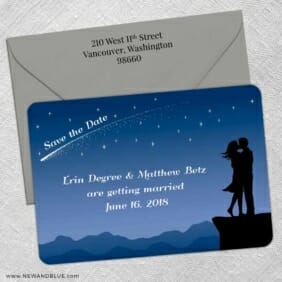 Shooting Star 5 Save The Date With Optional Color Envelope