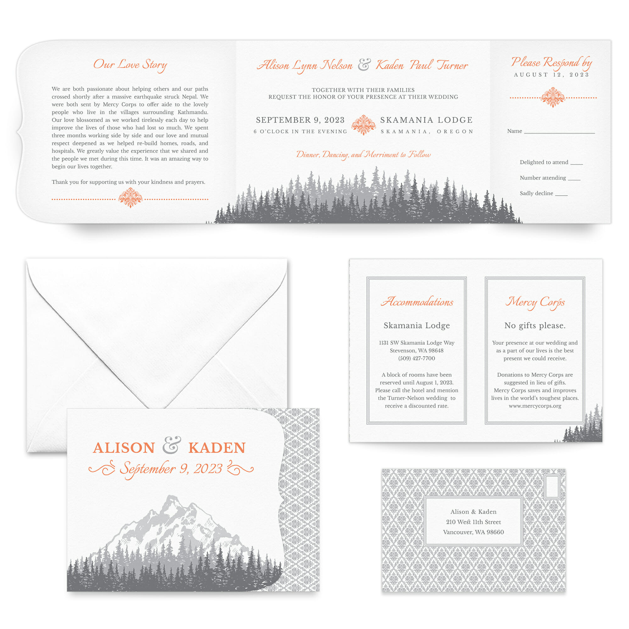 All In One Wedding Invitations – New and Blue
