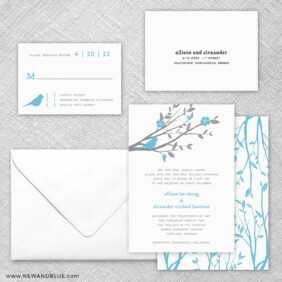 Songbird 5 Wedding Invitation And Rsvp Card