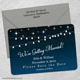 String Of Lights 5 Save The Date With Optional Color Envelope