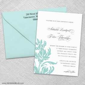 Thistle 3 Invitation And Color Envelope