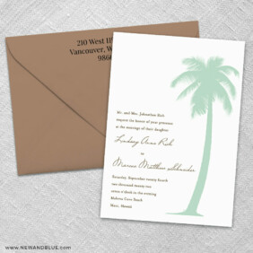 Tropical Breeze 3 Invitation And Color Envelope