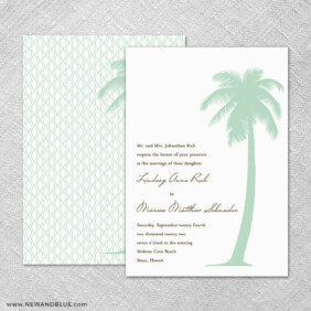 Tropical Breeze 4 Invitation Shown With Back Printing