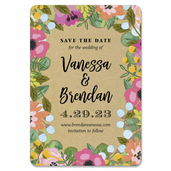 Whimsical Flowers 1 Save The Date Magnets